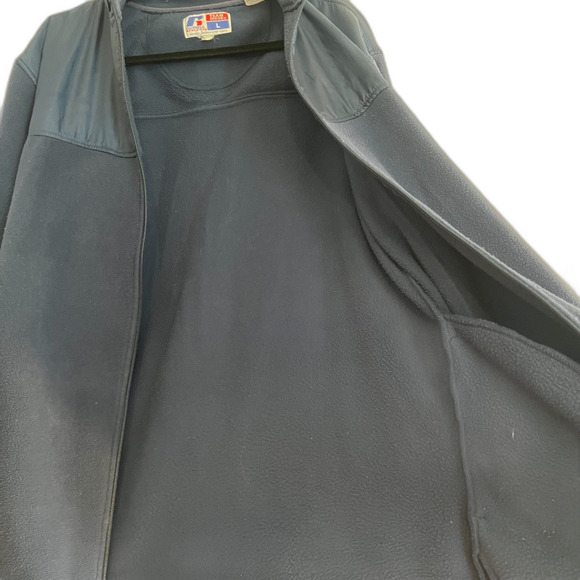 Russel Athletic Team Issue Notre Dame Fleece Large Zip-Up Vtg embroidered pocket - Picture 14 of 14